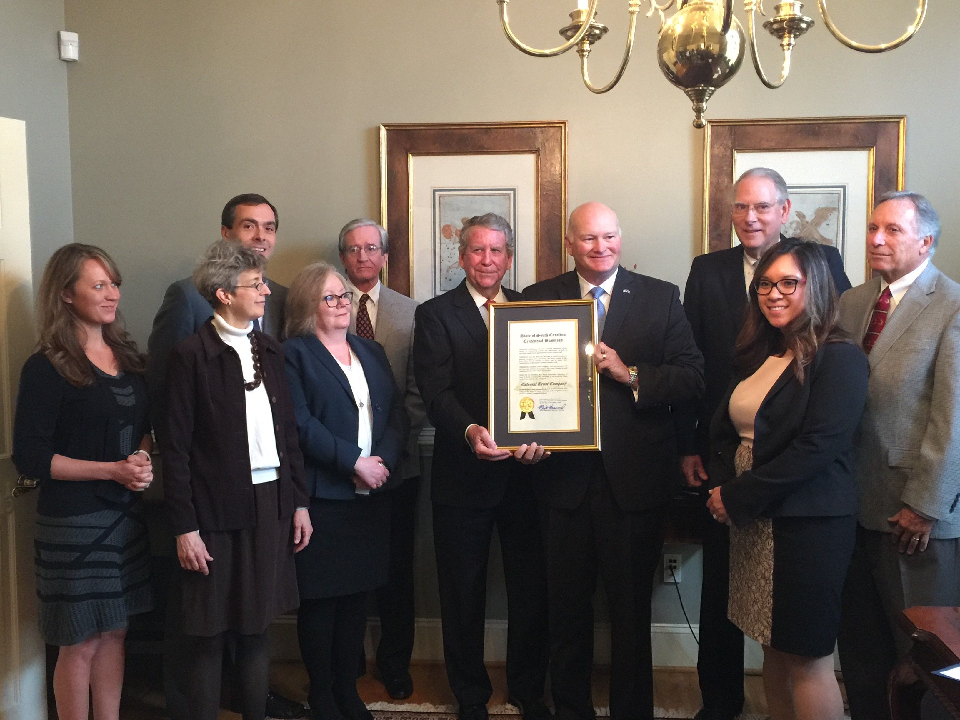 Centennial Business award to Colonial Trust Co.