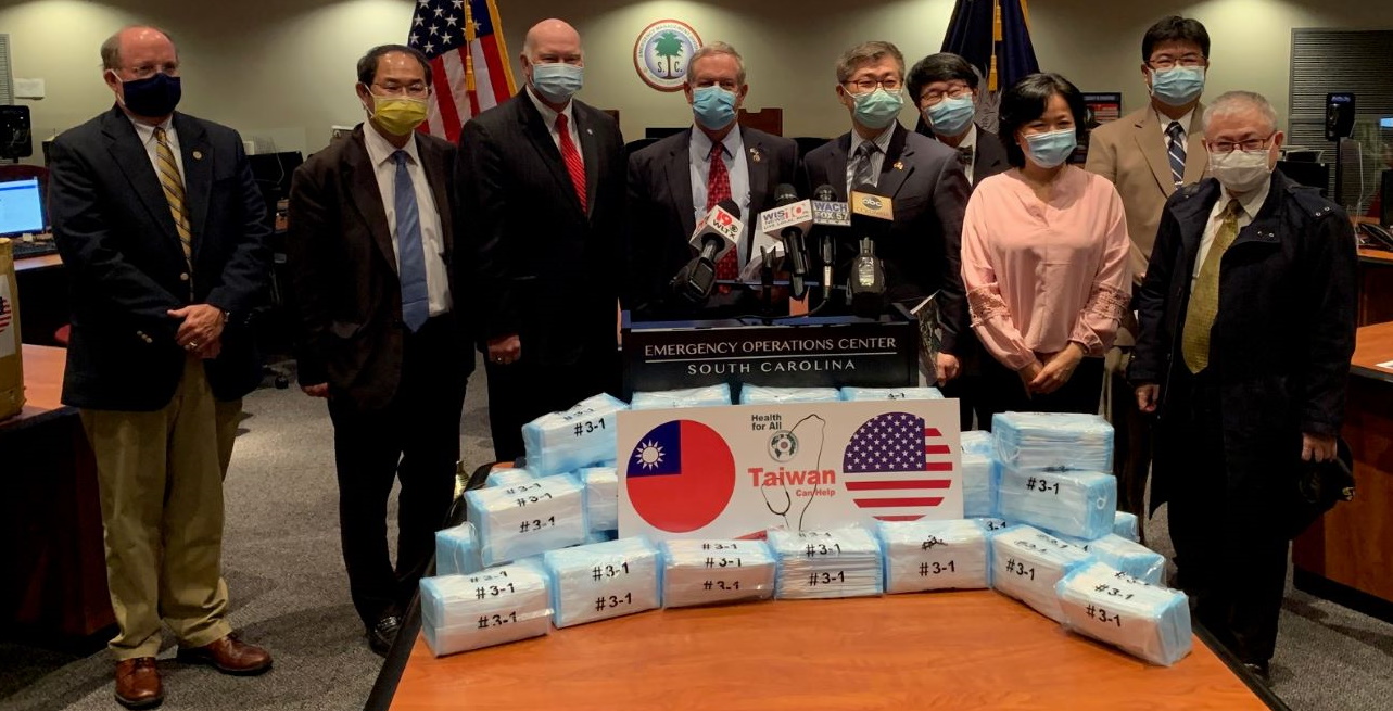 Surgical masks donated by Taipei Economic and Cultural Office